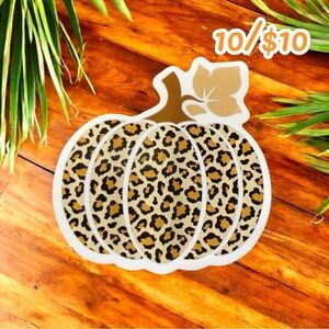 10 / $10 Leopard Print Pumpkin Sticker - Fall / Halloween